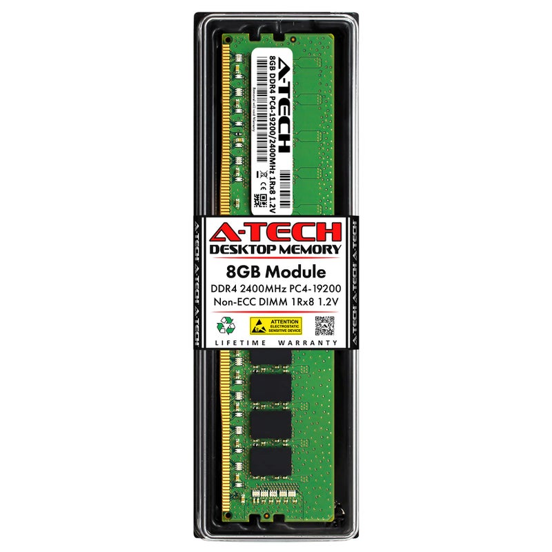 A-TECH بديل A-Tech بسعة 8 جيجابايت من الذاكرة RAM لـ CT8G4DFS824A | DDR4 2400MHz PC4-19200 (PC4-2400T) CL17 UDIMM 1Rx8 1.2V غير ECC DIMM 288 دبوس لوحدة ذاكرة سطح المكتب - Image 1